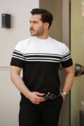 Erkek çizgili Kısa Kollu T-shirt resmi